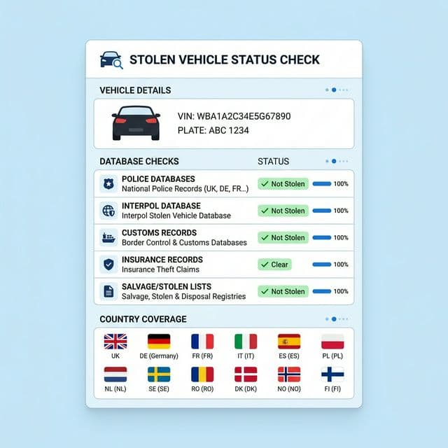 Detect stolen vehicles